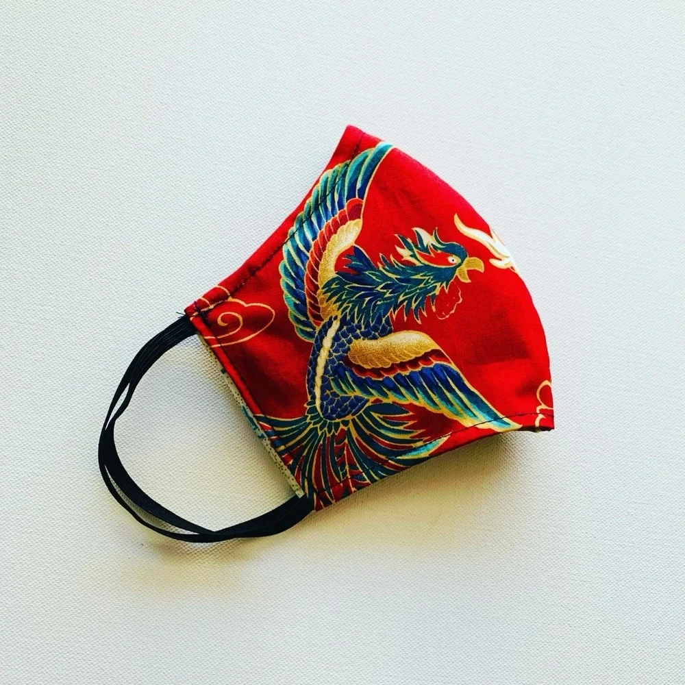 NEW Handmade Long Feng Print Face Mask